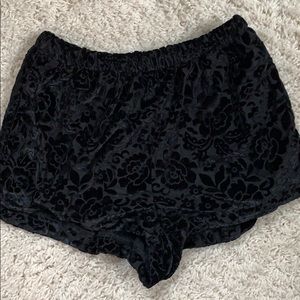 Brandy Melville black velvet shorts